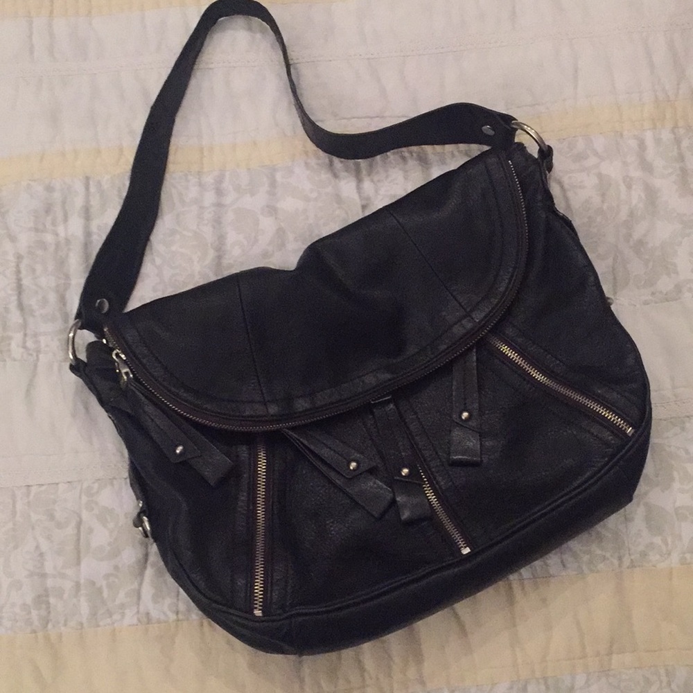 B. MAKOWSKY Black Leather Bag